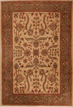 Pishavar Beige Hand Knotted 6'3" X 9'6"  Area Rug 251-13824