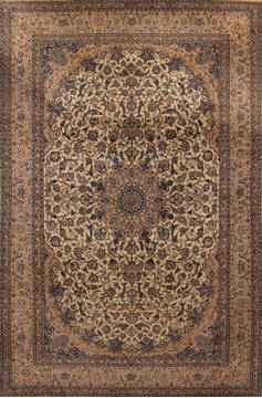 Persian Nain Beige Rectangle 7x10 ft Wool Carpet 13833