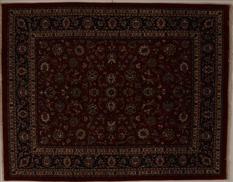 Sarouk Red Square Hand Knotted 67 X 84  Area Rug 251-13838 Image 0