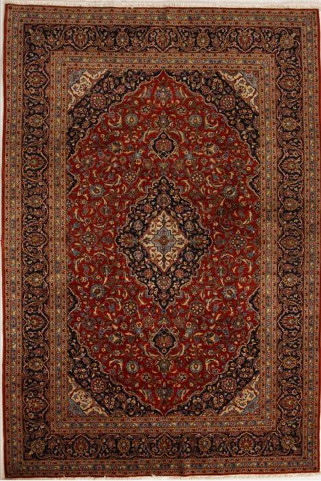 Kashan Red Hand Knotted 69 X 911 Area Rug 251-13845 Image 0