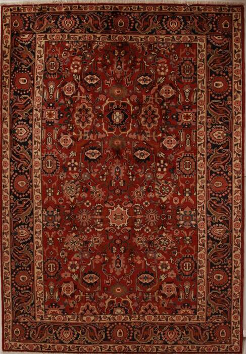 Hamedan Red Hand Knotted 70 X 101 Area Rug 251-13863 Image 0