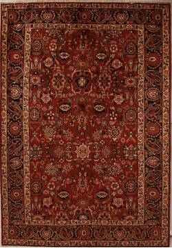 Hamedan Red Hand Knotted 7'0" X 10'1"  Area Rug 251-13863