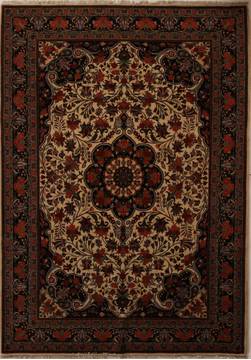 Persian Bidjar Beige Rectangle 7x10 ft Wool Carpet 13864