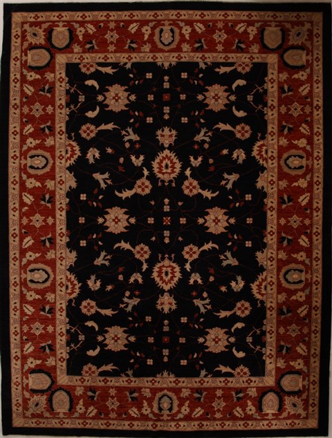 Pishavar Black Hand Knotted 90 X 120 Area Rug 251-13880 Image 0