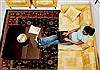 Pishavar Black Hand Knotted 90 X 120 Area Rug 251-13880 Thumb 1