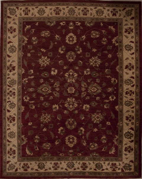 Pishavar Red Hand Knotted 89 X 113  Area Rug 251-13881 Image 0
