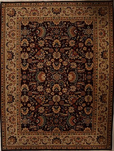 Pakistani Pishavar Beige Rectangle 9x12 ft Wool Carpet 13884
