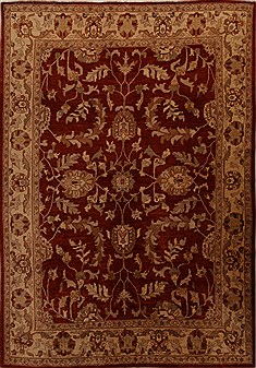Pakistani Pishavar Red Rectangle 8x11 ft Wool Carpet 13885