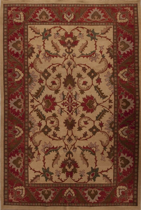 Pishavar Beige Hand Knotted 79 X 116  Area Rug 251-13888 Image 0
