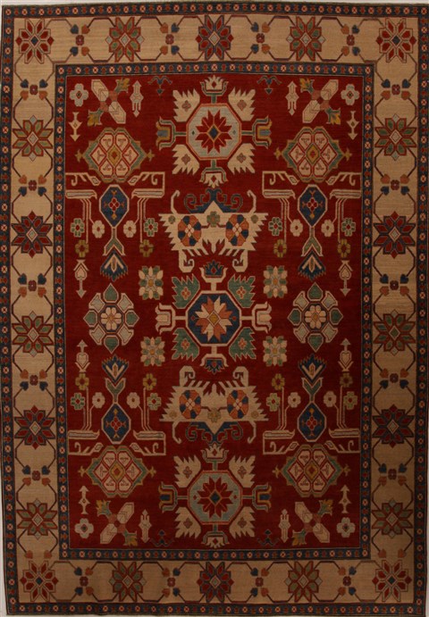 Kazak Red Hand Knotted 83 X 122  Area Rug 251-13892 Image 0