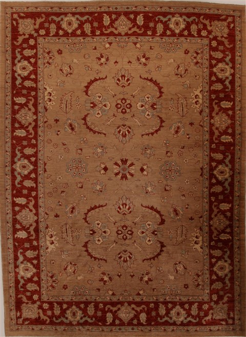 Pishavar Beige Hand Knotted 85 X 116  Area Rug 251-13893 Image 0