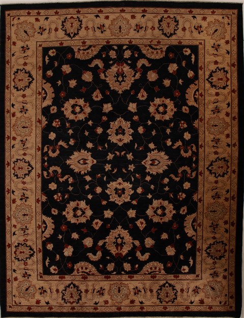 Pishavar Black Hand Knotted 90 X 119 Area Rug 251-13899 Image 0