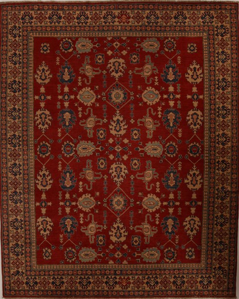 Kazak Red Hand Knotted 96 X 119  Area Rug 251-13902 Image 0