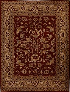 Pakistani Pishavar Brown Rectangle 9x12 ft Wool Carpet 13903
