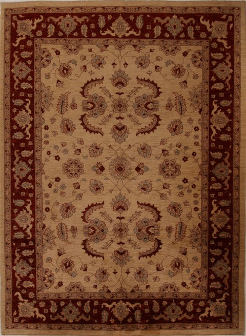 Pishavar Beige Hand Knotted 82 X 112 Area Rug 251-13906 Image 0