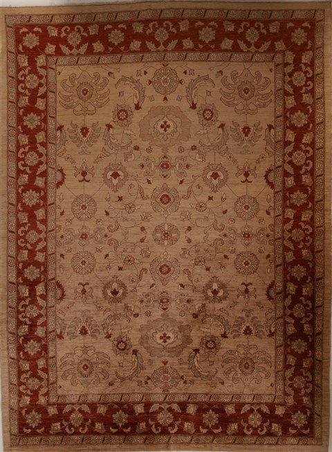 Pishavar Beige Hand Knotted 89 X 120 Area Rug 251-13916 Image 0