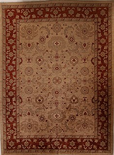 Pishavar Beige Hand Knotted 8'9" X 12'0"  Area Rug 251-13916