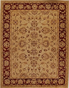 Pakistani Pishavar Beige Rectangle 9x12 ft Wool Carpet 13941