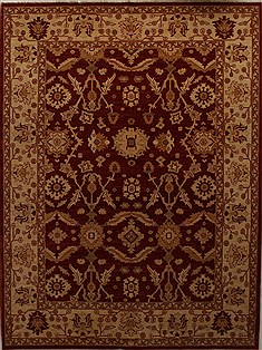 Pakistani Pishavar Red Rectangle 9x12 ft Wool Carpet 13942