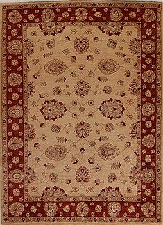 Pishavar Beige Hand Knotted 8'9" X 12'1"  Area Rug 251-13945