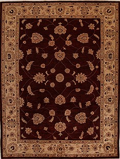 Pakistani Pishavar Red Rectangle 9x12 ft Wool Carpet 13946