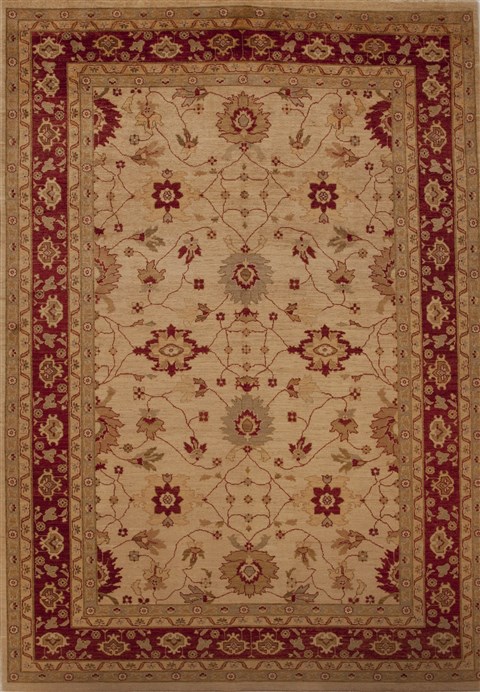 Pishavar Beige Hand Knotted 83 X 119  Area Rug 251-13953 Image 0