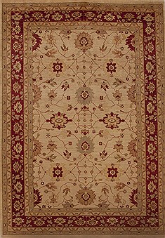Pishavar Beige Hand Knotted 8'3" X 11'9"  Area Rug 251-13953
