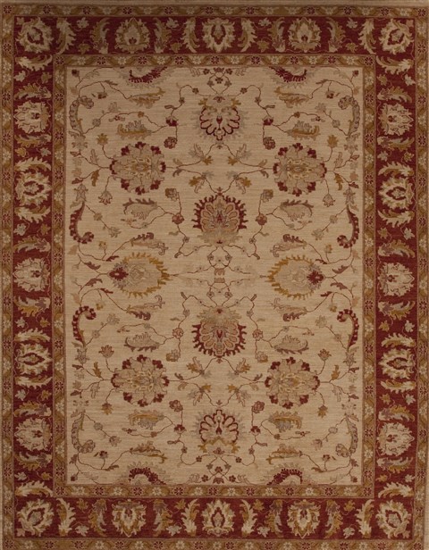 Pishavar Beige Hand Knotted 811 X 1111  Area Rug 251-13957 Image 0