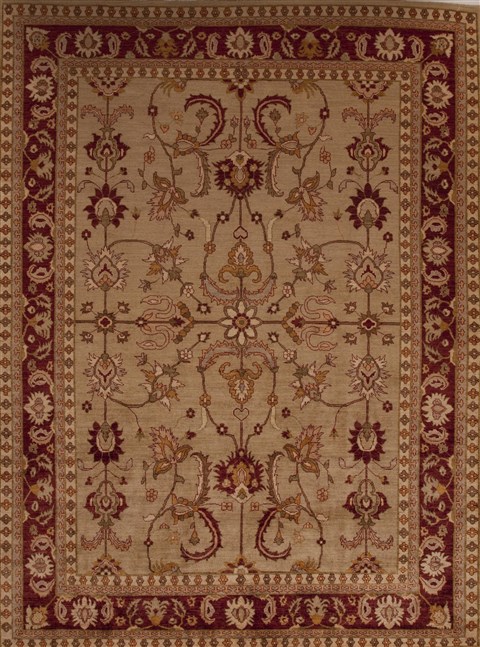 Pishavar Beige Hand Knotted 810 X 1110 Area Rug 251-13961 Image 0