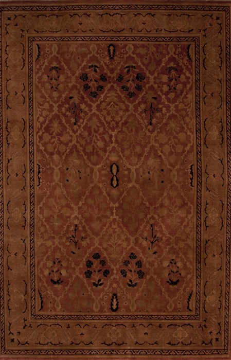 Pishavar Brown Hand Knotted 83 X 110 Area Rug 251-13963 Image 0