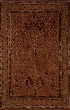 Pakistani Pishavar Brown Rectangle 8x11 ft Wool Carpet 13963
