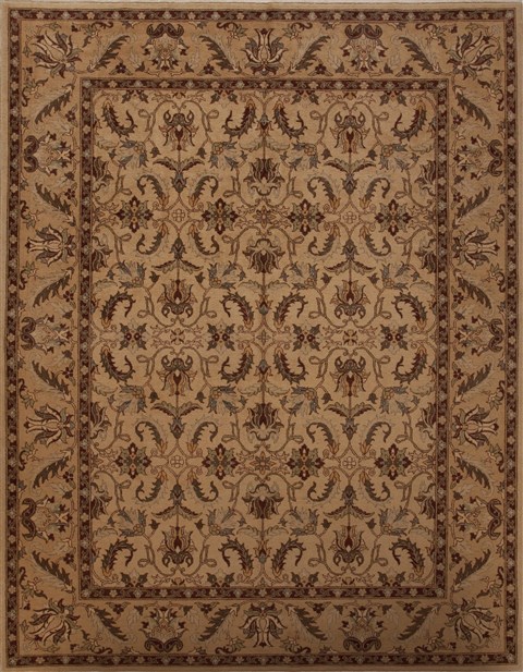 Pishavar Beige Hand Knotted 93 X 122 Area Rug 251-13965 Image 0