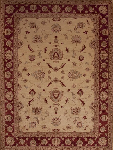 Pishavar Beige Hand Knotted 92 X 120 Area Rug 251-13968 Image 0