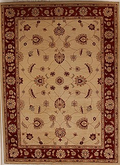Pishavar Beige Hand Knotted 8'11" X 12'3"  Area Rug 251-13969