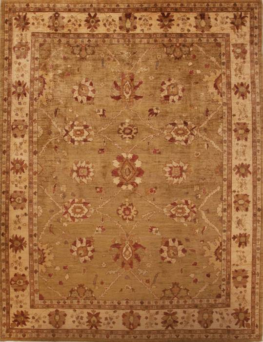 Pishavar Green Hand Knotted 93 X 120 Area Rug 251-13970 Image 0