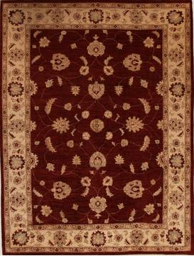 Pakistani Pishavar Red Rectangle 9x12 ft Wool Carpet 13973