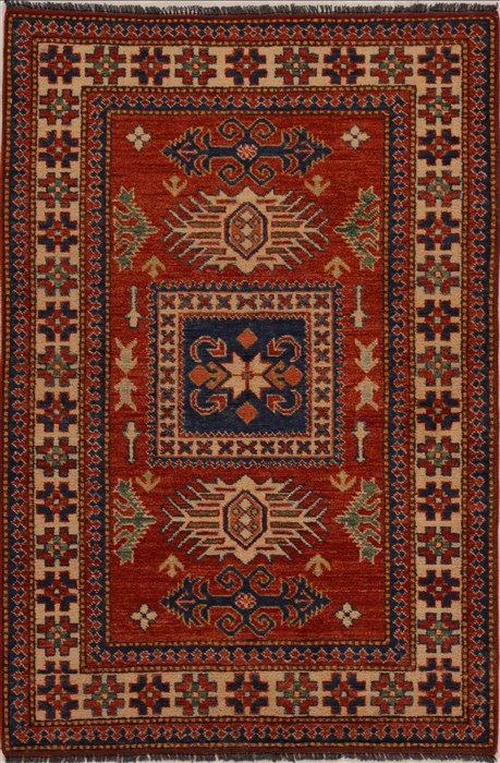 Kazak Orange Hand Knotted 35 X 50 Area Rug 251-13984 Image 0