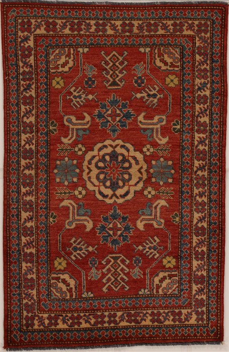 Kazak Red Hand Knotted 35 X 53 Area Rug 251-13988 Image 0