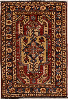 Kazak Red Hand Knotted 3'6" X 5'0"  Area Rug 251-13990