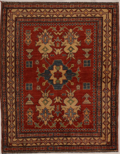Kazak Orange Hand Knotted 49 X 83 Area Rug 251-13995 Image 0