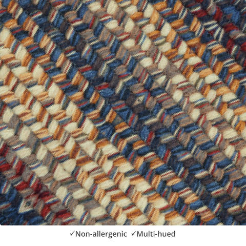 Homespice Wool Braided Rug Blue Runner 26 X 90 Area Rug 818126 816-130000 Image 1