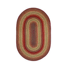 Homespice Jute Braided Rug Red Oval 2x3 ft Jute Carpet 130010