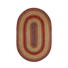 Homespice Jute Braided Rug Red Oval 7x9 ft Jute Carpet 130014