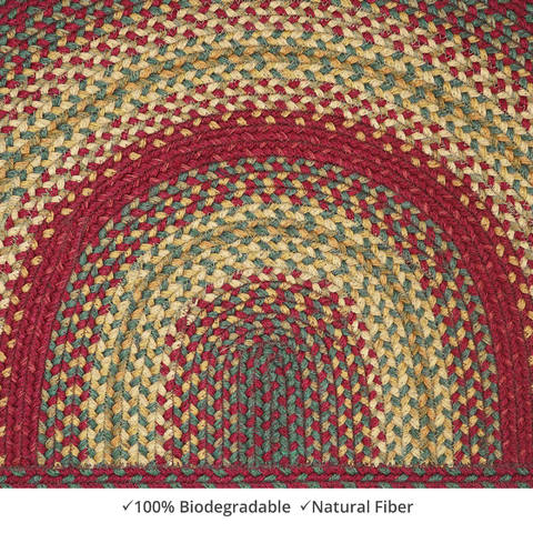 Homespice Jute Braided Rug Red Half Round 16 X 25 Area Rug 532121 816-130024 Image 2