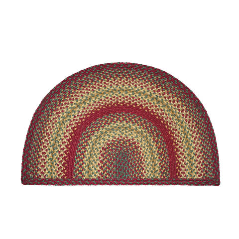 Homespice Jute Braided Rug Red Half Round 16 X 25 Area Rug 532121 816-130024 Image 0