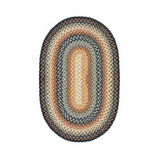 Homespice Cotton Braided Rug Black Oval 5'0" X 8'0" Area Rug 404213 816-130029