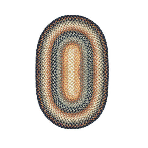 Homespice Cotton Braided Rug Black Oval 80 X 100 Area Rug 406217 816-130031 Image 0