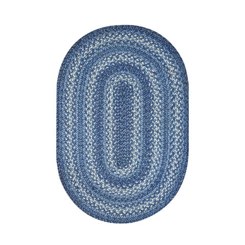 Homespice Jute Braided Rug Blue Oval 40 X 60 Area Rug 503688 816-130047 Image 0