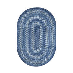 Homespice Jute Braided Rug Blue Oval 4x6 ft Jute Carpet 130047