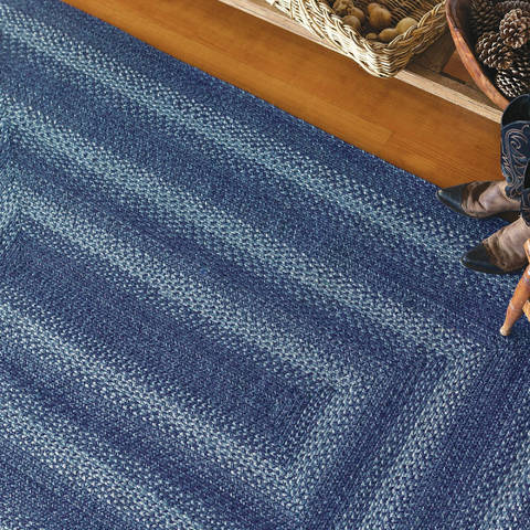 Homespice Jute Braided Rug Blue 23 X 39 Area Rug 512680 816-130053 Image 1